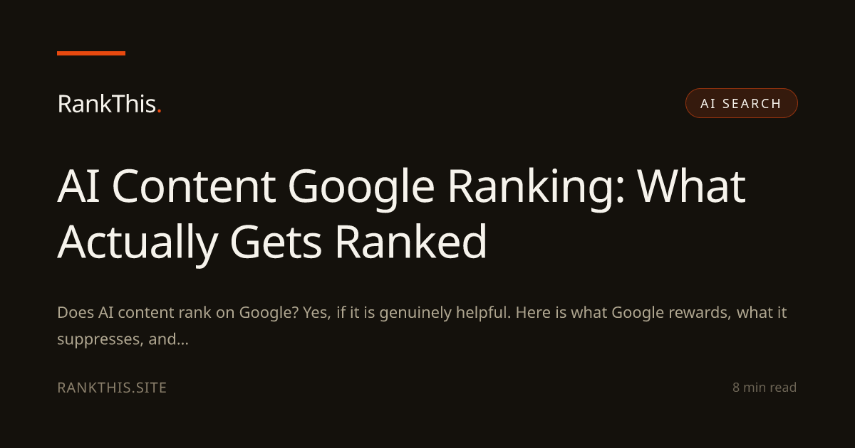 AI Content Google Ranking: What Actually Gets Ranked