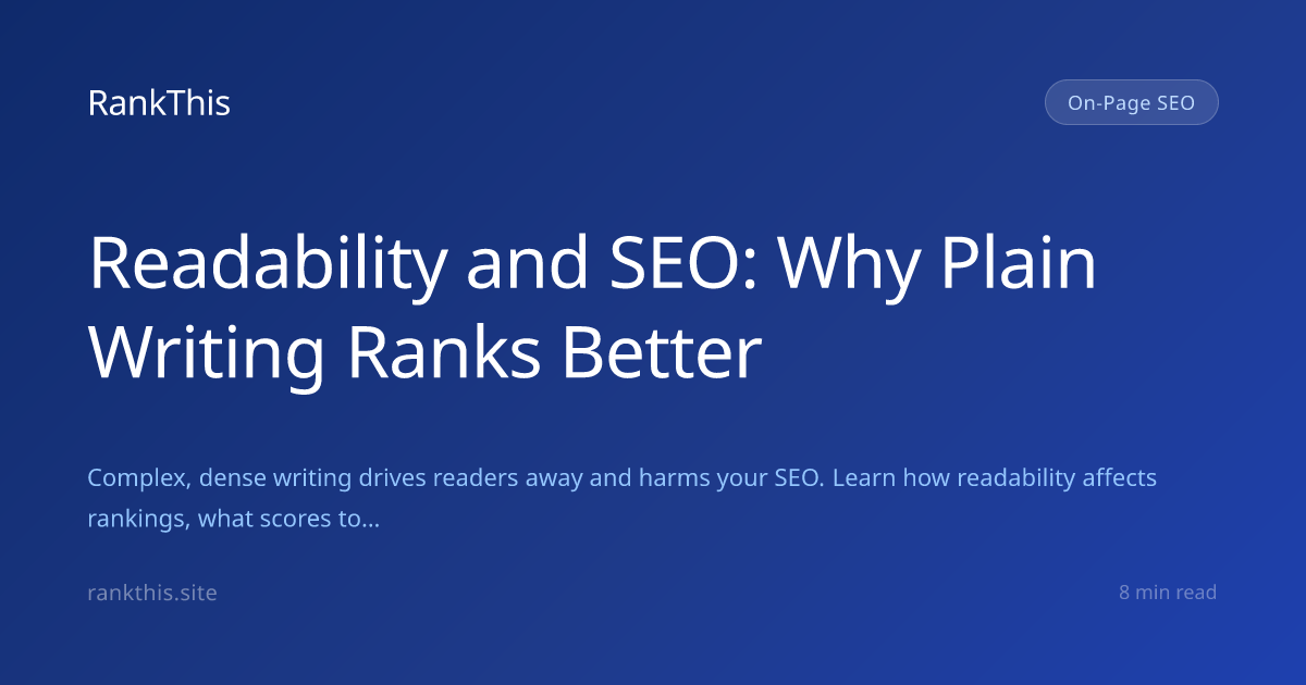 Readability and SEO: Why Plain Writing Ranks Better